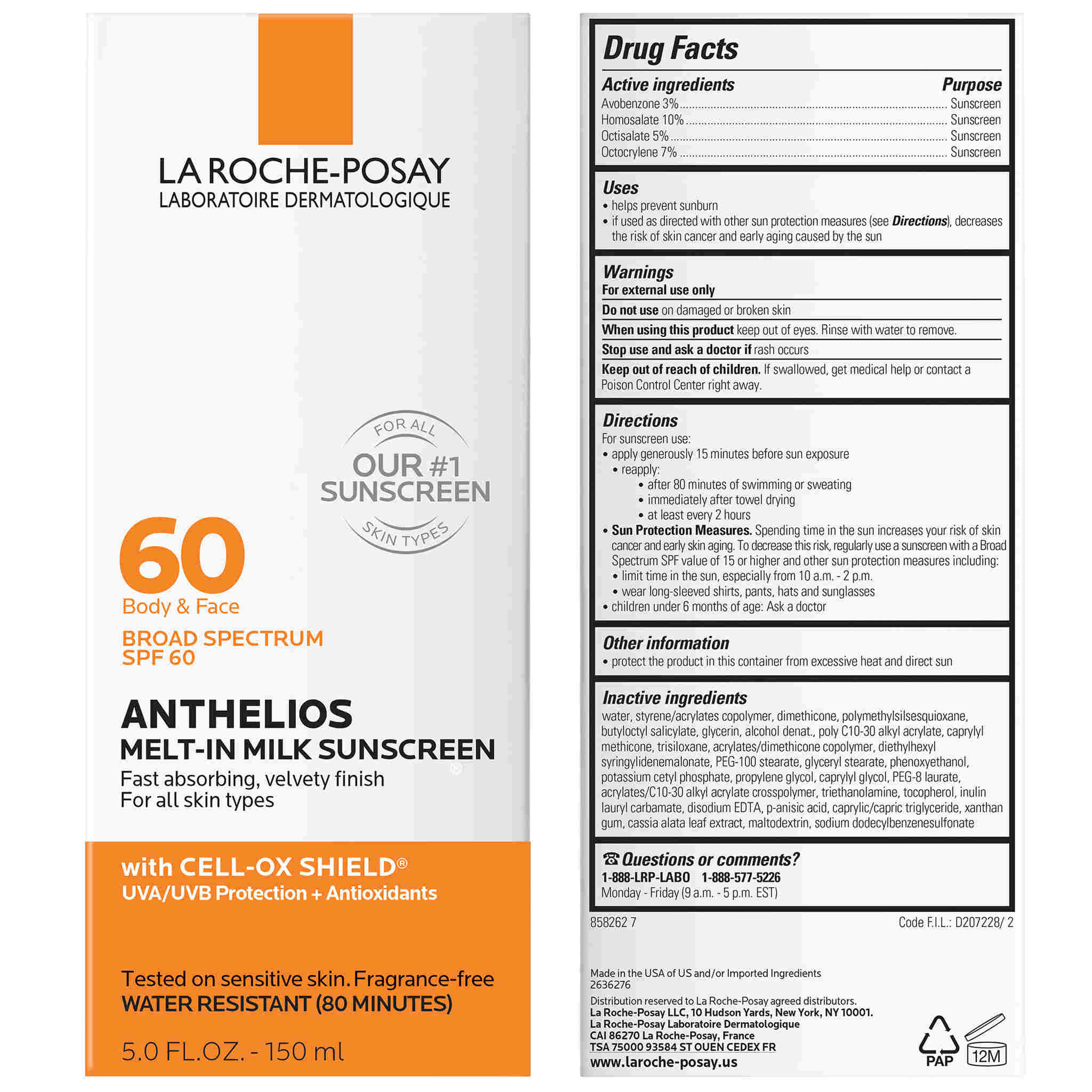 Anthelios Melt-In Milk Sunscreen SPF 60