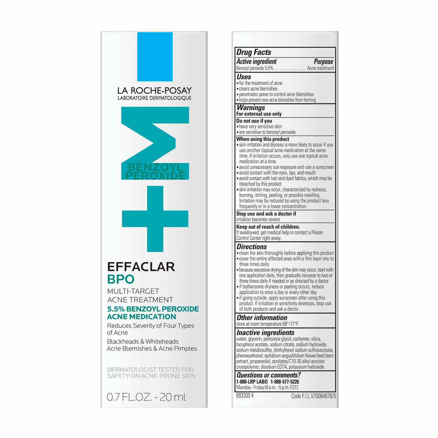 Effaclar BPO Multi-Target Acne Treatment with 5.5% Benzoyl Peroxide